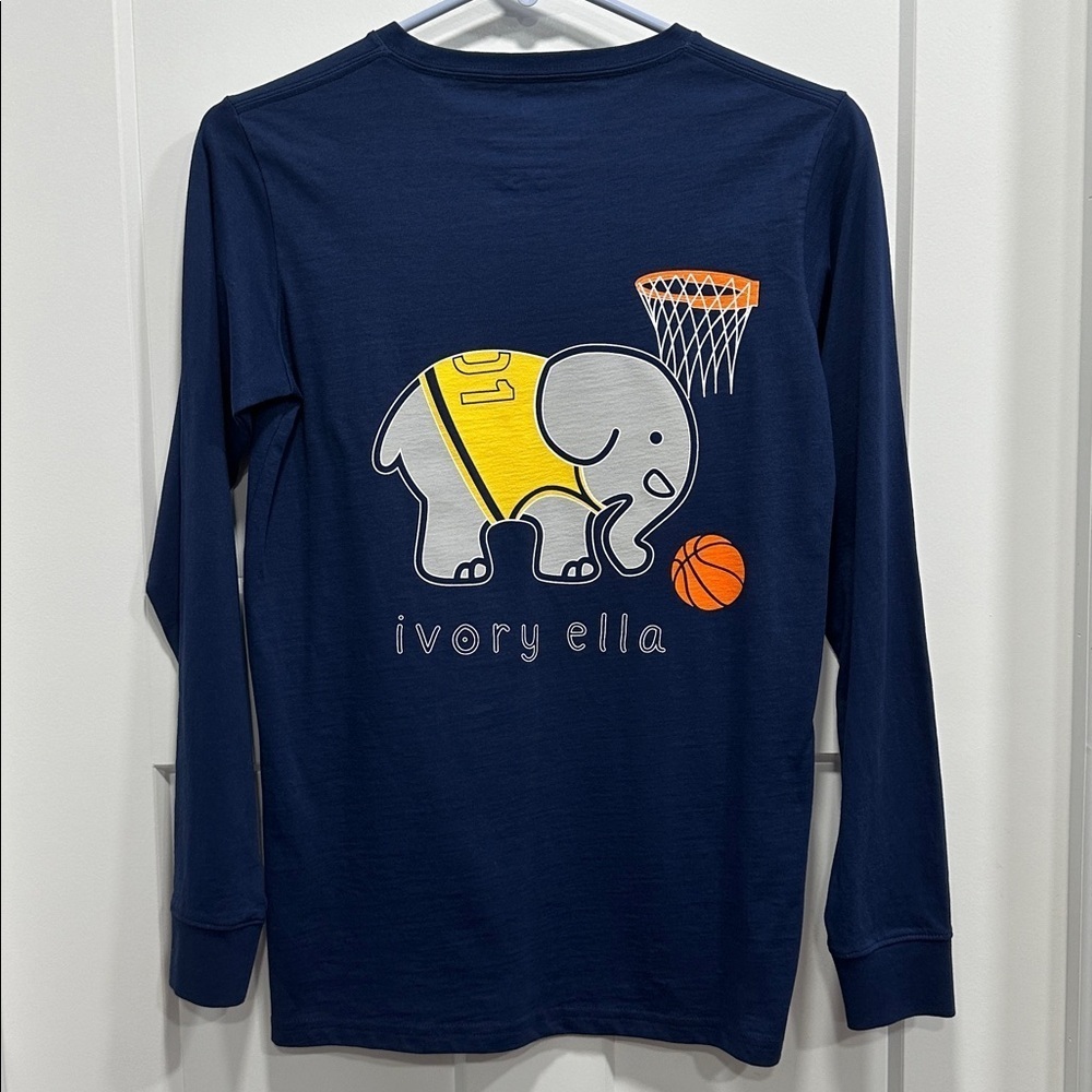 Ivory Ella Basketball Blue Long Sleeve Top - Size XXS
